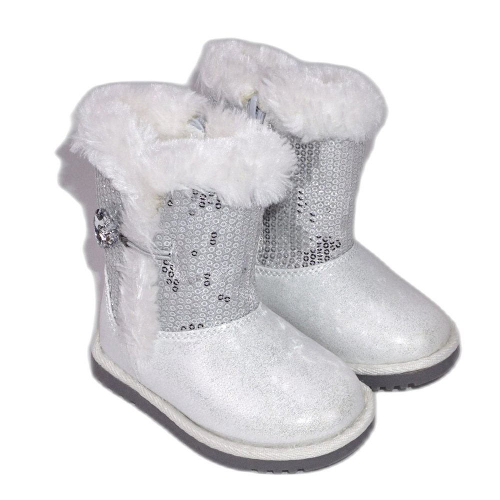SONOMA Little Girls Silver Sequin Zip Up Ankle Boots Booties Brand New NIB